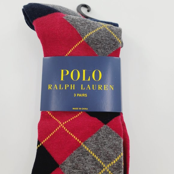 Polo Ralph Lauren 3 Pairs Dress Socks Argyle Men's - Picture 2 of 7